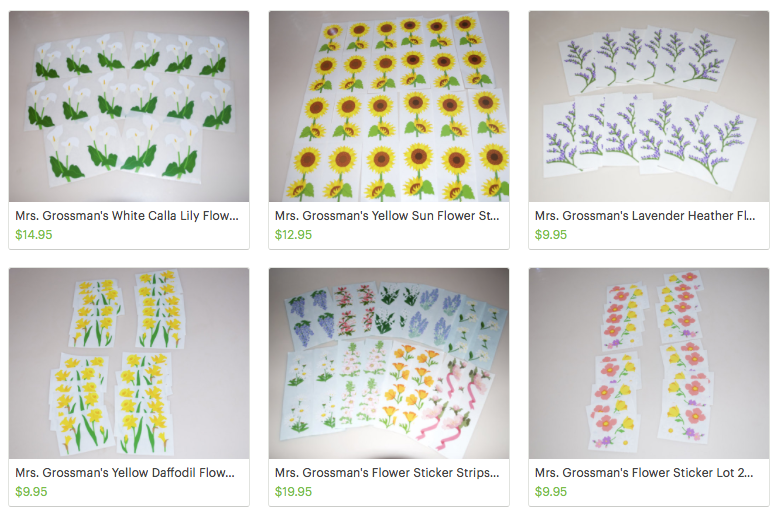 Lot Creative Memories Mrs Grossmans Stickers strips Flowers Kids Holiday NEW