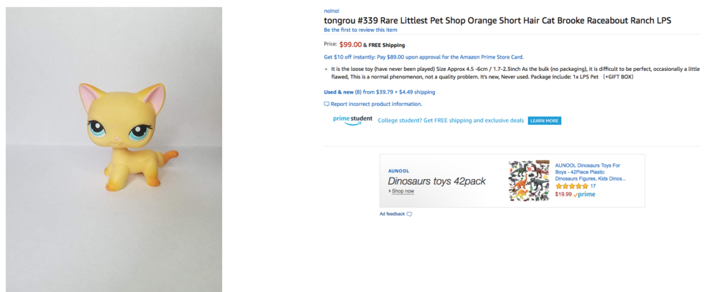 Littlest Pet Shop Animal Orange Dotted Short Hair Cat Loose Figure 